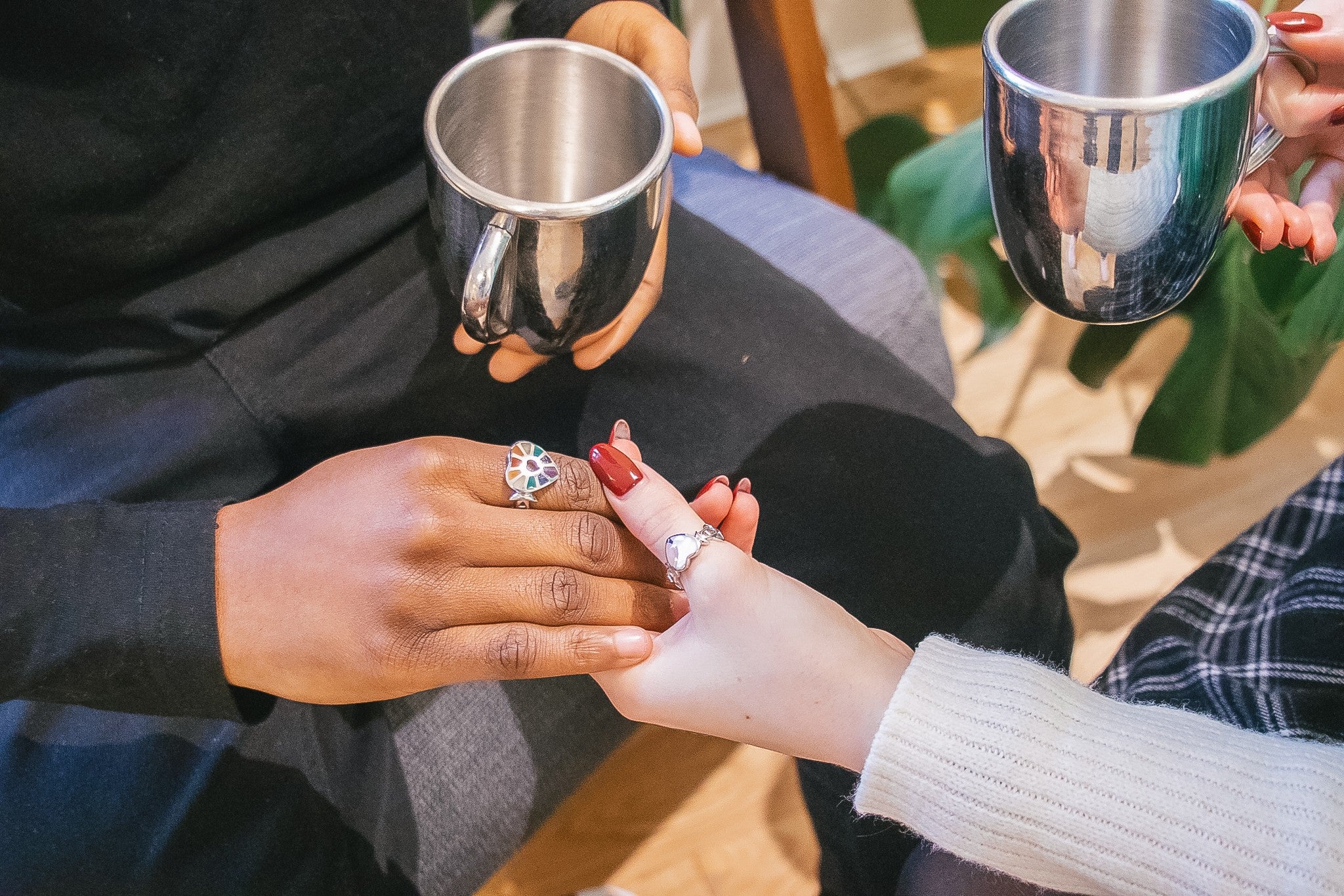 Pearlescent Rose Sapphic Women Ring | Show you're Queerly Available for Lesbians, Bisexual and Pansexual women