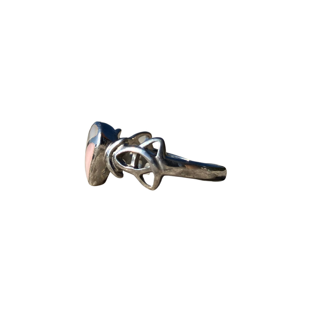 Pearlescent Rose Sapphic Women Ring | Show you're Queerly Available for Lesbians, Bisexual and Pansexual women
